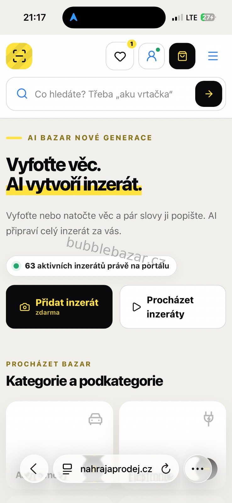 NahrajAProdej.cz – český AI bazar zdarma pro soukromé osoby, podnikatele i firmy